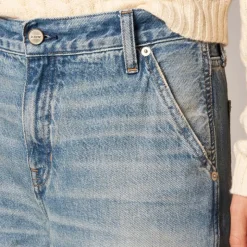 Utility low-rise wide-leg jean