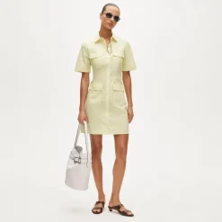 Utility shirt-dress in cotton poplin