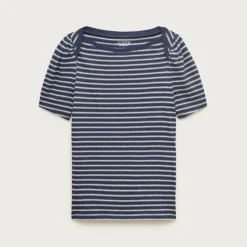 Vintage jersey puff-sleeve T-shirt in stripe