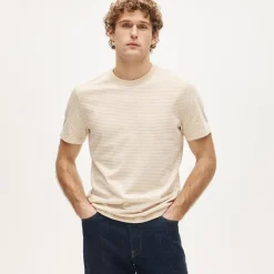 Vintage-wash cotton T-shirt in stripe