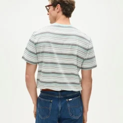 Vintage-wash cotton T-shirt in stripe