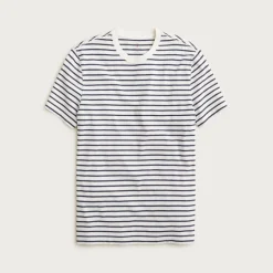 Vintage-wash cotton T-shirt in stripe