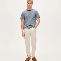 Vintage-wash cotton T-shirt in stripe