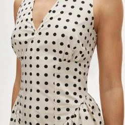 V-neck dress in dot print