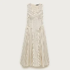 V-neck dress in dot print