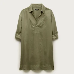 V-neck popover dress in linen