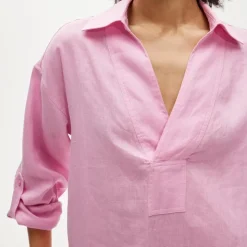 V-neck popover dress in linen