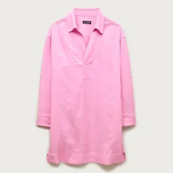 V-neck popover dress in linen