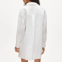 V-neck popover dress in linen