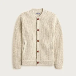 Wallace & Barnes baseball cardigan in English wool