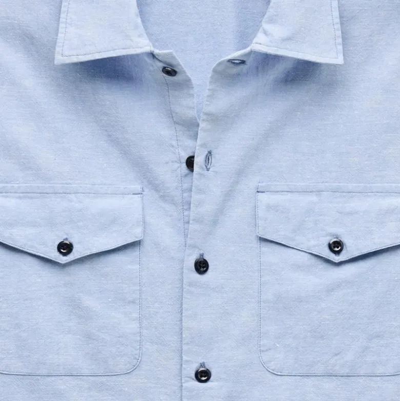 Wallace & Barnes chambray workshirt in hemp-cotton blend