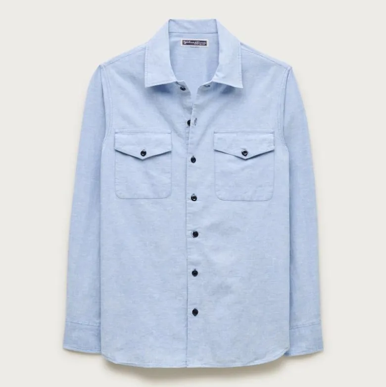 Wallace & Barnes chambray workshirt in hemp-cotton blend