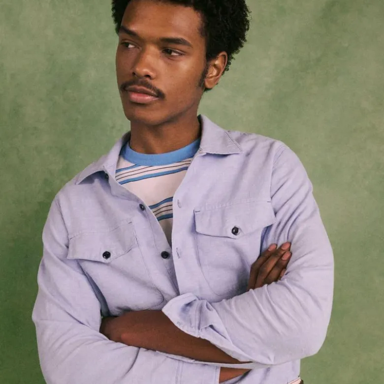 Wallace & Barnes chambray workshirt in hemp-cotton blend