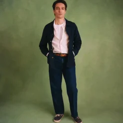 Wallace & Barnes creased slant-pocket jean in Japanese selvedge denim