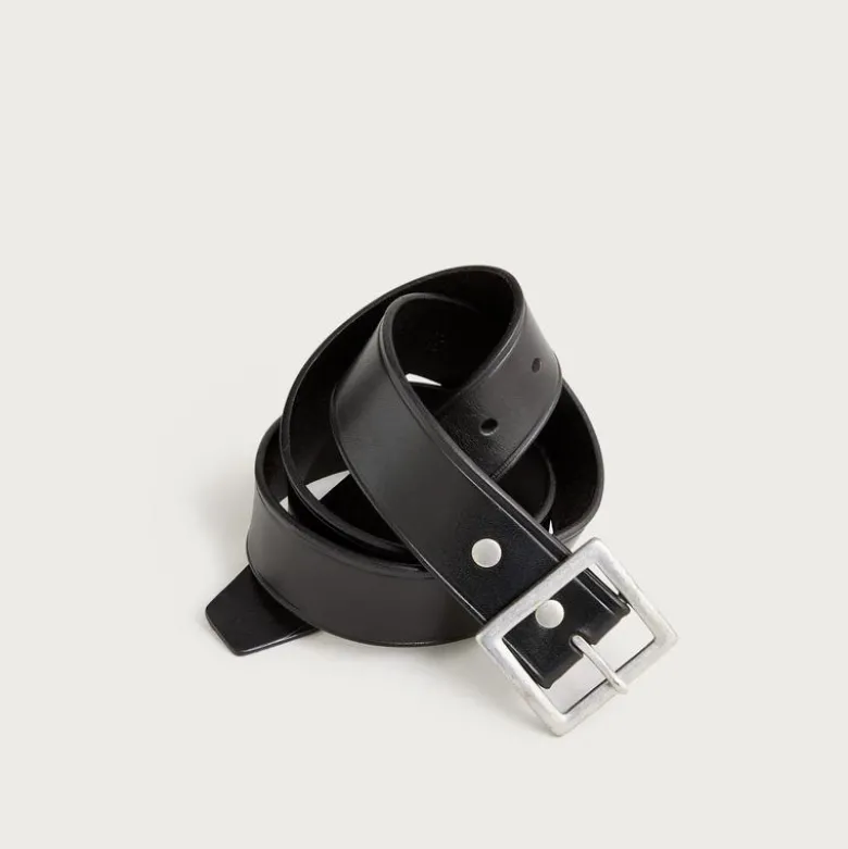 Wallace & Barnes Italian leather belt with square brass buckle