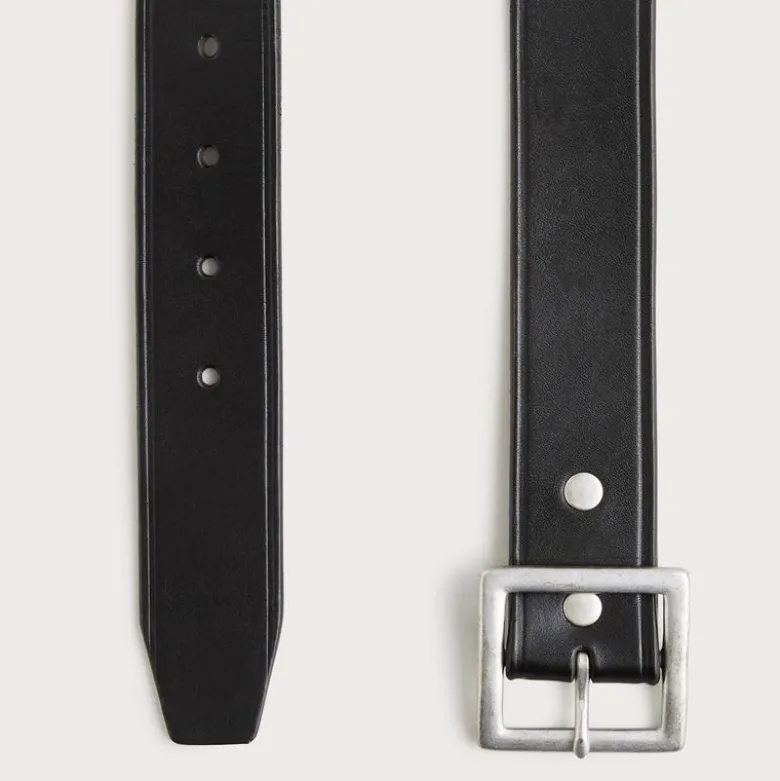 Wallace & Barnes Italian leather belt with square brass buckle