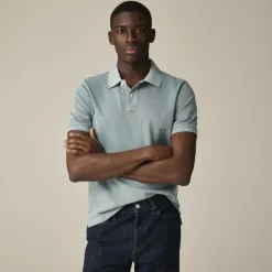 Washed piqué polo shirt
