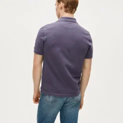 Washed piqué polo shirt