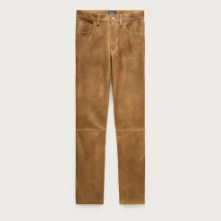 Western straight pant in leather