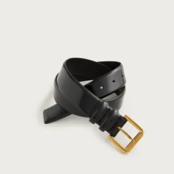 Wide belt in spazzolato leather