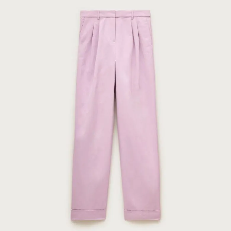 Wide-leg pleated pant