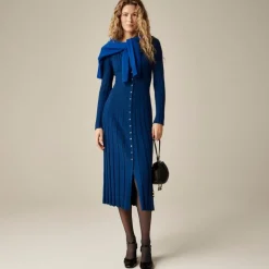 Wide-rib sweater-dress in merino wool blend