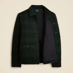Wool-blend sherpa fleece coverall jacket