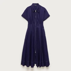 Zip-up shirt-dress in Gramercy linen blend